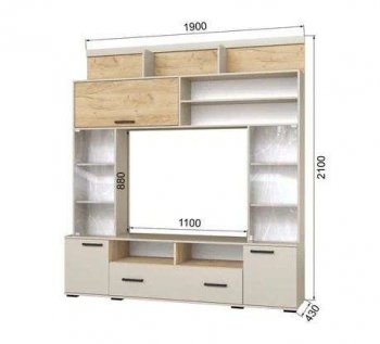 Мини-стенка ОГЦС-2 Оскар-18 кашемир/крафт (Текс) в Урае - uraj.mebel-e96.ru