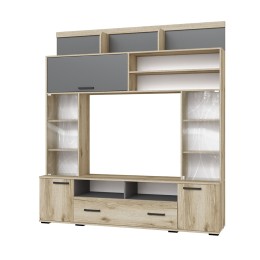 Мини-стенка ОГЦС-2 Оскар-18 дуб делано/графит (Текс) в Урае - uraj.mebel-e96.ru