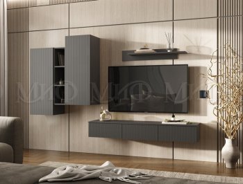 Стенка Оскар комп.2 графит (Миф) в Урае - uraj.mebel-e96.ru