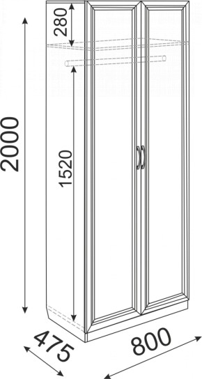 Шкаф Остин 800 мм №2 (Риннер) в Урае - uraj.mebel-e96.ru