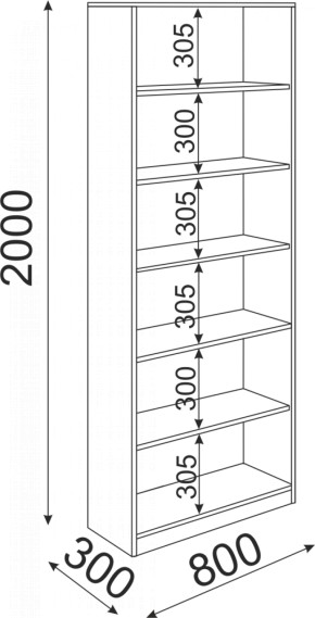 Стеллаж 800 Остин Модуль 08 (Риннер) в Урае - uraj.mebel-e96.ru