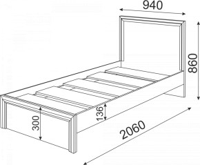 Кровать Остин Модуль 21 (Риннер) в Урае - uraj.mebel-e96.ru