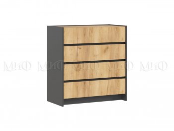 Комод 4ящ. Остин крафт/графит (Миф) в Урае - uraj.mebel-e96.ru