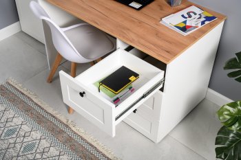 Стол письменный 12.159 Остин белый (Моби) в Урае - uraj.mebel-e96.ru