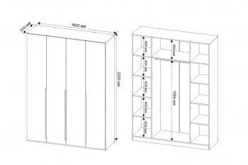Шкаф 1600 мм Пальма, Сатин (ДСВ) в Урае - uraj.mebel-e96.ru