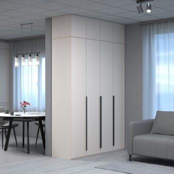 Шкаф 1600 мм Пальма с антресолью, Сатин (ДСВ) в Урае - uraj.mebel-e96.ru