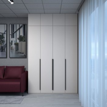 Шкаф 1600 мм Пальма с антресолью, Сатин (ДСВ) в Урае - uraj.mebel-e96.ru