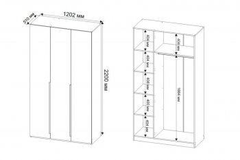 Шкаф 1200 мм Пальма с антресолью, Сатин (ДСВ) в Урае - uraj.mebel-e96.ru