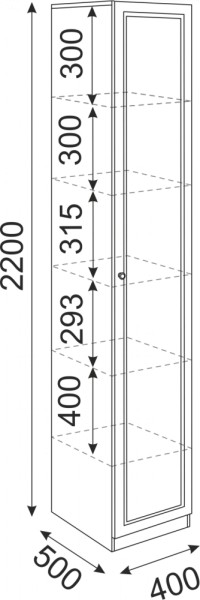 Пенал Беатрис 400 (модуль 4) (Риннер) в Урае - uraj.mebel-e96.ru