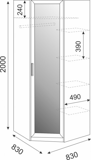 Шкаф угловой Волкер М1 (Риннер) в Урае - uraj.mebel-e96.ru