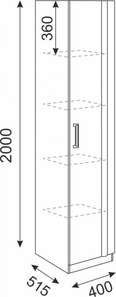 Пенал Волкер М3 (Риннер) в Урае - uraj.mebel-e96.ru