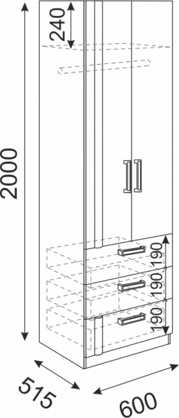 Шкаф с ящиками Волкер М4 (Риннер) в Урае - uraj.mebel-e96.ru