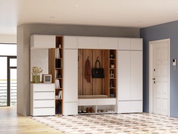 Прихожая Прага модульная, белый (Handis) в Урае - uraj.mebel-e96.ru