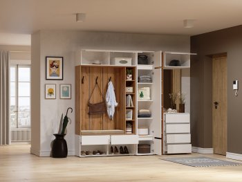 Прихожая Прага модульная, белый (Handis) в Урае - uraj.mebel-e96.ru