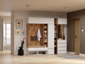 Прихожая Прага модульная, белый (Handis) в Урае - uraj.mebel-e96.ru
