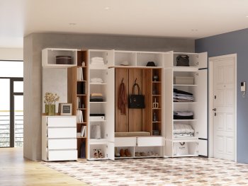Прихожая Прага модульная, белый (Handis) в Урае - uraj.mebel-e96.ru