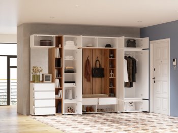 Прихожая Прага модульная, белый (Handis) в Урае - uraj.mebel-e96.ru