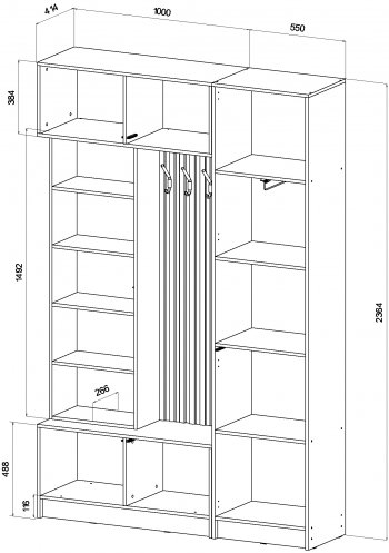 Прихожая Бавария графит (Лин) в Урае - uraj.mebel-e96.ru