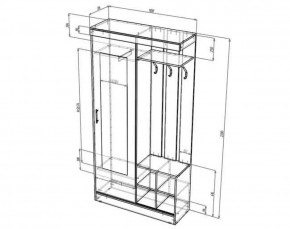 Прихожая купе Бриз (Лин) в Урае - uraj.mebel-e96.ru