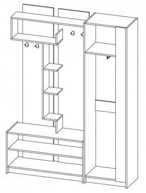 Прихожая Марица модульная (ЯШ темный/ светлый) (ВНК) в Урае - uraj.mebel-e96.ru