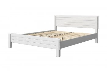 Кровать из массива Рейма белый античный (БМ) в Урае - uraj.mebel-e96.ru
