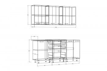 Кухонный гарнитур Рио 1800 мм (Зарон) в Урае - uraj.mebel-e96.ru