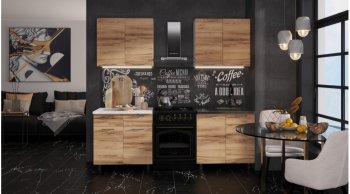 Кухонный гарнитур Ривьера 1600 мм дуб вотан (Лин) в Урае - uraj.mebel-e96.ru