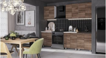 Кухонный гарнитур Ривьера 1800 мм дуб самдал (Лин) в Урае - uraj.mebel-e96.ru