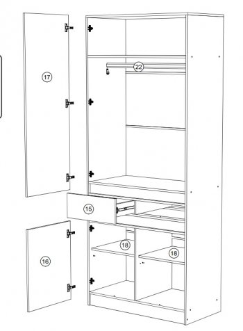 Прихожая Роджина модульная (Миф) в Урае - uraj.mebel-e96.ru