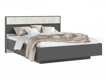 Кровать парящая Роджина с подсветкой, графит/крафт белый (Миф) в Урае - uraj.mebel-e96.ru