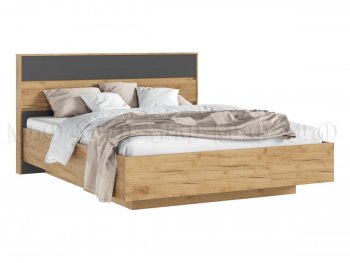 Кровать парящая Роджина с подсветкой, крафт/графит (Миф) в Урае - uraj.mebel-e96.ru