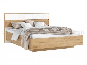 Кровать парящая с ПМ Роджина крафт/белый (Миф) в Урае - uraj.mebel-e96.ru