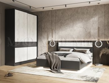 Кровать парящая Роджина графит/крафт белый (Миф) в Урае - uraj.mebel-e96.ru