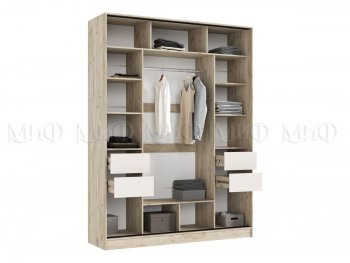 Шкаф-купе 1800 мм Роджина крафт серый/кашемир (Миф) в Урае - uraj.mebel-e96.ru