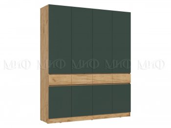 Шкаф 2000 мм 4-х ств. Роджина крафт/изумруд (Миф) в Урае - uraj.mebel-e96.ru
