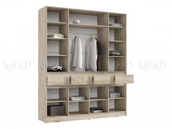 Шкаф 2000 мм 4-х ств. Роджина крафт серый/кашемир (Миф) в Урае - uraj.mebel-e96.ru