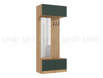 Прихожая Роджина крафт/изумруд, модульная (Миф) в Урае - uraj.mebel-e96.ru