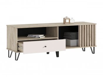 Тумба ТВ (1500) Роджина крафт серый/кашемир (Миф) в Урае - uraj.mebel-e96.ru