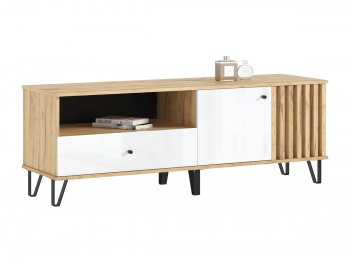 Тумба ТВ (1500) Роджина крафт/белый (Миф) в Урае - uraj.mebel-e96.ru