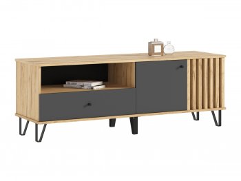 Тумба ТВ (1500) Роджина крафт/графит (Миф) в Урае - uraj.mebel-e96.ru