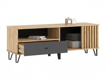 Тумба ТВ (1500) Роджина крафт/графит (Миф) в Урае - uraj.mebel-e96.ru