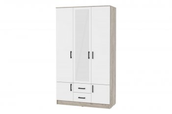 Шкаф 1200 мм Ронда ШК-3 дуб крафт серый/белый (ИЦ) в Урае - uraj.mebel-e96.ru