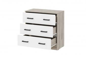 Комод Ронда КМ-02 дуб крафт серый/белый (ИЦ) в Урае - uraj.mebel-e96.ru