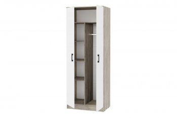 Шкаф 800 мм Ронда ШК-20 дуб крафт серый/белый (ИЦ) в Урае - uraj.mebel-e96.ru