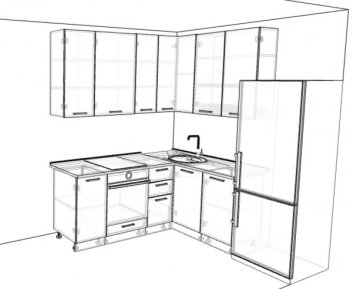 Кухонный гарнитур угловой 2000*1400 мм (Санвут) в Урае - uraj.mebel-e96.ru