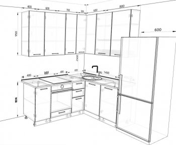 Кухонный гарнитур угловой 2000*1400 мм (Санвут) в Урае - uraj.mebel-e96.ru