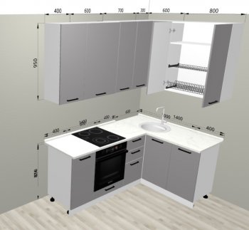 Кухонный гарнитур угловой 2000*1400 мм (Санвут) в Урае - uraj.mebel-e96.ru