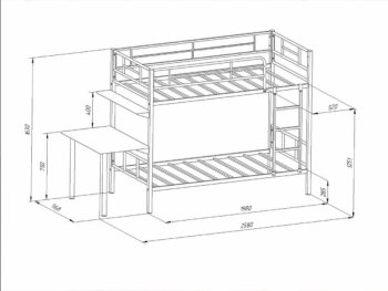 Кровать двухъярусная Севилья-2.02 комбо в Урае - uraj.mebel-e96.ru