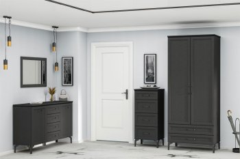 Спальный гарнитур Шарм модульный Антрацит (Диал) в Урае - uraj.mebel-e96.ru