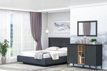 Спальный гарнитур Шарм модульный Антрацит (Диал) в Урае - uraj.mebel-e96.ru